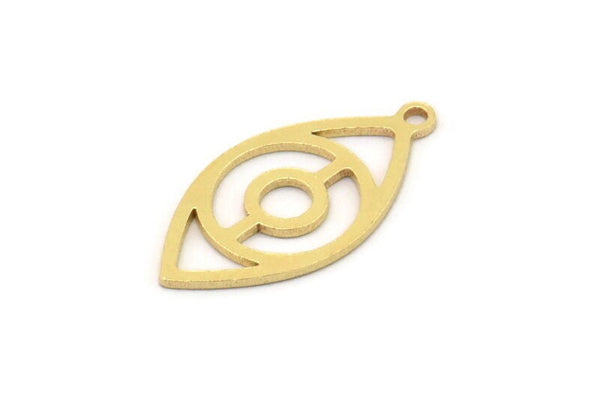 Brass Marquise Charm, 12 Raw Brass Marquise Charms With 1 Loop, Earrings, Pendants (20x10x0.60mm) SMP0928