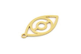 Brass Marquise Charm, 12 Raw Brass Marquise Charms With 1 Loop, Earrings, Pendants (20x10x0.60mm) SMP0928