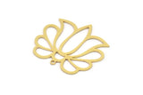 Brass Flower Charm, 4 Raw Brass Flower Shaped Charms With 1 Loop, Charm Pendants (28x31x0.60mm) SMP0929