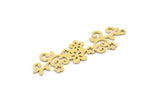 Brass Flower Charm, 12 Raw Brass Flower Shape Charms With 1 Loop, Charm Pendants (39x11x0.60mm) SMP0930