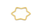 Brass Star Charm, 12 Raw Brass Star Shaped Charms, Charm Pendants, Connectors (15.5x13.5x0.60mm) SMP0937