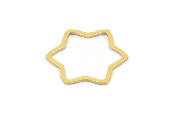 Brass Star Charm, 12 Raw Brass Star Shaped Charms, Charm Pendants, Connectors (15.5x13.5x0.60mm) SMP0937