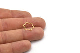 Brass Star Charm, 12 Raw Brass Star Shaped Charms, Charm Pendants, Connectors (15.5x13.5x0.60mm) SMP0937