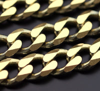 Huge Link Chain, 1M Huge Faceted Raw Brass Soldered Chain (11x9mm) w13