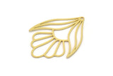 Brass Flower Charm, 4 Raw Brass Flower Shape Charms With 1 Hole, Charm Pendants (37x28x0.60mm) SMP0947