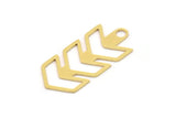 Brass Chevron Charm, 8 Raw Brass Chevron Shaped Charms With 1 Loop, Earring Charms (30x14x0.60mm) SMP0952