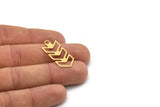 Brass Chevron Charm, 8 Raw Brass Chevron Shaped Charms With 1 Loop, Earring Charms (30x14x0.60mm) SMP0952