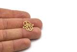 Brass Hand Charm, 10 Raw Brass Hand Shaped Charms With 1 Loop, Earrings, Findings (21x17x0.60mm) SMP0958
