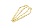 Brass Diamond Charm, 6 Raw Brass Diamond Charms With 1 Hole, Findings (31x16x0.60mm) SMP0959