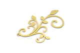 Brass Leaf Charm, 8 Raw Brass Branch Charms With 1 Loop, Charm Pendants (41x30x0.60mm) SMP0962