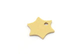 Brass Star Charm, 50 Raw Brass Star Charms With 1 Hole, Charm Pendants (8x7x0.60mm) SMP0963