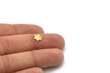 Brass Star Charm, 50 Raw Brass Star Charms With 1 Hole, Charm Pendants (8x7x0.60mm) SMP0963