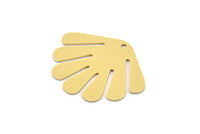 Brass Shell Charm, 6 Raw Brass Sea Shell Shaped Charms With 1 Hole, Earring Findings (21x25x0.60mm) SMP0967