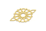 Brass Ethnic Charm, 4 Raw Brass Ethnic Motif Shaped Charms, Earring Charms (37x24x0.60mm) SMP0968