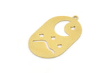 Brass Oval Charm, 6 Raw Brass Crescent Moon Charms With 1 Loop, Earring Charms (28x17x0.60mm) SMP0969