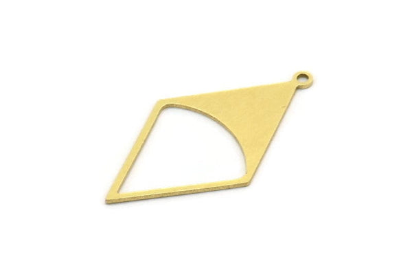 Brass Diamond Charm, 8 Raw Brass Diamond Shaped Charms With 1 Loop, Pendant Findings (31x17x0.60mm) SMP0650