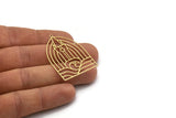 Brass Tower Charm, 2 Raw Brass Tower Charms With 1 Loop, Eagle Findings (43x30x0.60mm) SMP0652