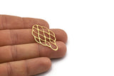 Brass Charm, 4 Raw Brass, Brass Pendants, Charm Pendants, Brass Charms, Findings (40x22x0.60mm) SMP0655