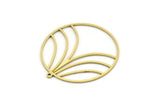 Brass Geometric Charm, 2 Raw Brass Round Charms With 1 Loop, Findings (35x32.5x0.80mm) SMP0658 A6280