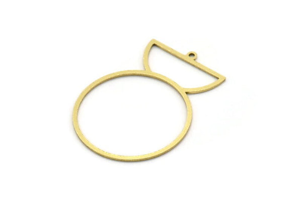 Brass Charm, 4 Raw Brass, Brass Pendants, Charm Pendants, Brass Charms With 1 Loop, Findings (38x28x0.80mm) SMP0659