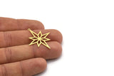 Brass Star Charm, 8 Raw Brass Pole Star Charms With 1 Loop, North Star Charms, Findings (35x28x0.60mm) SMP0660