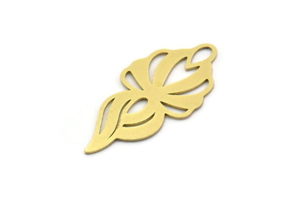 Brass Charm, 8 Raw Brass, Brass Pendants, Charm Pendants, Brass Charms With 1 Hole, Findings (32x15x0.60mm) SMP0664