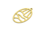 Brass Oval Charm, 8 Raw Brass Oval Charms With 1 Loop, Earring Charms (25x16x0.60mm) SMP0666