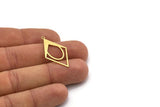 Brass Diamond Charm, 6 Raw Brass Diamond Shaped Charms With 1 Loop, Pendant Findings (33x18x0.60mm) SMP0674