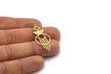 Brass Charm, 6 Raw Brass, Brass Pendants, Charm Pendants, Brass Charms With 1 Loop, Findings (40x16x0.60mm) SMP0676