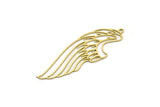 Brass Wing Charm, 4 Raw Brass Wing Charms With 1 Loop, Charm Pendants, Findings (48x17x0.60mm) SMP0677