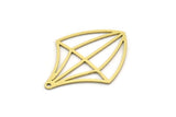 Brass Diamond Charm, 6 Raw Brass Diamond Shaped Charms With 1 Hole, Pendant Findings (31x23x0.60mm) SMP0680