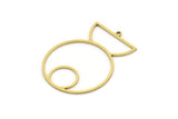 Brass Charm, 2 Raw Brass, Brass Pendants, Charm Pendants, Brass Charms With 1 Loop, Findings (38x28x0.80mm) SMP0682 A6245