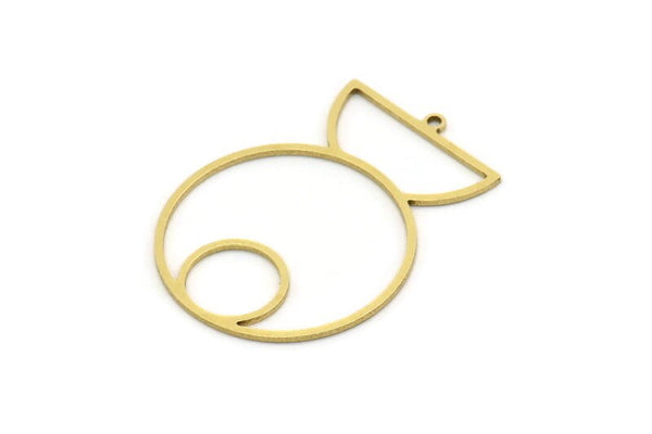 Brass Charm, 2 Raw Brass, Brass Pendants, Charm Pendants, Brass Charms With 1 Loop, Findings (38x28x0.80mm) SMP0682 A6245