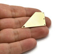 Brass Irregular Charm, 4 Raw Brass Irregular Shaped Charms With 4 Loop (41x25x1mm) A2612