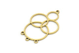 Brass Round Charm, 4 Raw Brass Round Charm With 4 Loops, Charm Pendants (32x21x0.80mm) SMP0683