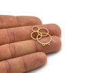Brass Round Charm, 4 Raw Brass Round Charm With 4 Loops, Charm Pendants (32x21x0.80mm) SMP0683