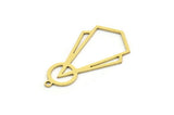 Brass Diamond Charm, 6 Raw Brass Diamond Charms With 1 Loop, Findings (32x18x0.60mm) SMP0686