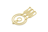 Brass Round Charm, 4 Raw Brass Round Charms With 1 Loop, Fringed Charms, Flower Findings (44x24x0.60mm) SMP0687