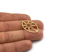 Brass Marquise Charm, 4 Raw Brass Pole Star Patterned Marquise Shaped Charms With 1 Loop, North Star Charms, Findings (32x19x0.60mm) SMP0691