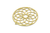 Brass Round Charm, 2 Raw Brass Round Charm With 1 Loop, Charm Pendants (38x36x0.60mm) SMP0694