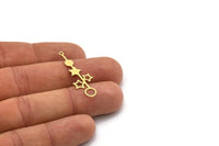 Brass Star Charm, 12 Raw Brass Star Charms With 1 Loop, Charm Pendants, Findings (36x12x0.60mm) SMP0695