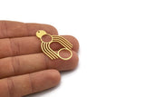 Brass Fringed Charm, 4 Raw Brass Fringed Shaped Charms With 1 Hole, Findings (40x24x0.80mm) SMP0700
