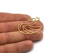 Brass Swan Charm, 4 Raw Brass Swan Shaped Charms, Findings (42x27x0.80mm) SMP0702