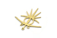 Brass Irregular Charm, 8 Raw Brass Irregular Shaped Charms With 1 Loop, Findings (33x31x0.80mm) SMP0711