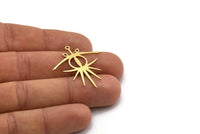 Brass Irregular Charm, 8 Raw Brass Irregular Shaped Charms With 1 Loop, Findings (33x31x0.80mm) SMP0711