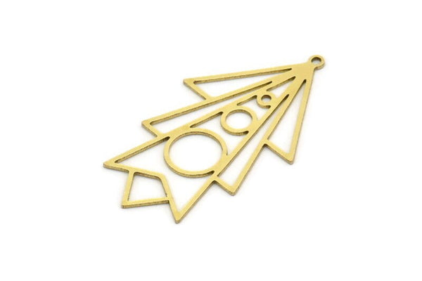 Brass Charm, 4 Raw Brass, Brass Pendants, Charm Pendants, Brass Charms With 1 Loop, Findings (40x23x0.60mm) SMP0717