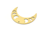 Brass Moon Charm, 8 Raw Brass Crescent Moon Charms With 1 Hole, Moon Phases Charms, Findings (29x10x0.60mm) SMP0720
