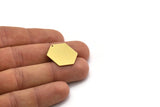 Brass Hexagon Charm, 6 Raw Brass Hexagon Charms With 1 Hole, Findings (25x19x0.80mm) SMP0721