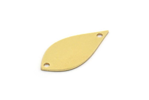 Brass Drop Charm, 12 Raw Brass Drop Charms With 2 Holes, Earrings, Findings (22x10.5x0.60mm) SMP0722