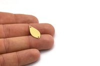 Brass Drop Charm, 12 Raw Brass Drop Charms With 2 Holes, Earrings, Findings (22x10.5x0.60mm) SMP0722